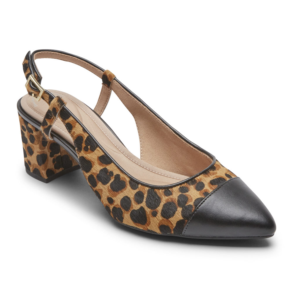 Rockport Slingback Dam Leopard - Total Motion Salima Posted - NLERC6395